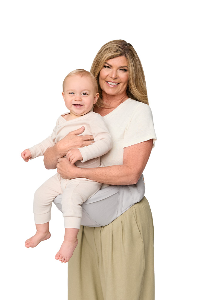 Mom using Lift Hip Seat Front Carry Outward Facing